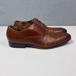 Florsheim Dress Shoes Mens Size 10.5  Cognac Brown Leather Oxford Cap Toe
